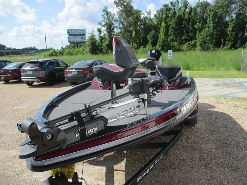 Slide: The Image of 2019 Ranger Z519L boat with Minn Kota Ultrex motor in parking lot. - 5