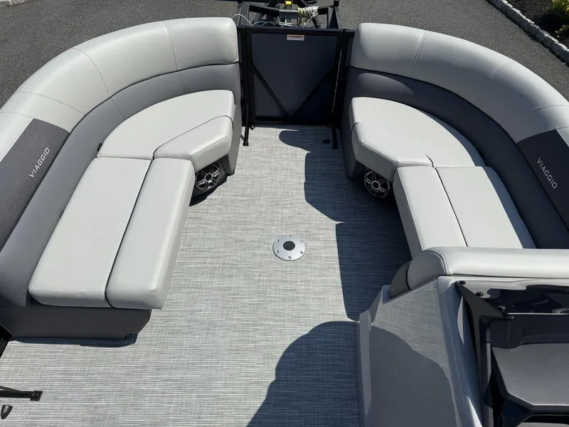 Slide: The Image of Luxurious seating on 2026 Viaggio V18U boat with modern design and spacious layout. - 11