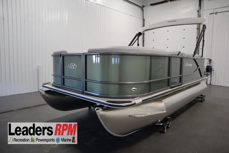 The Image of 2025 Bentley Pontoons 180 CRUISE LE in showroom, sleek design, gray exterior. - 0
