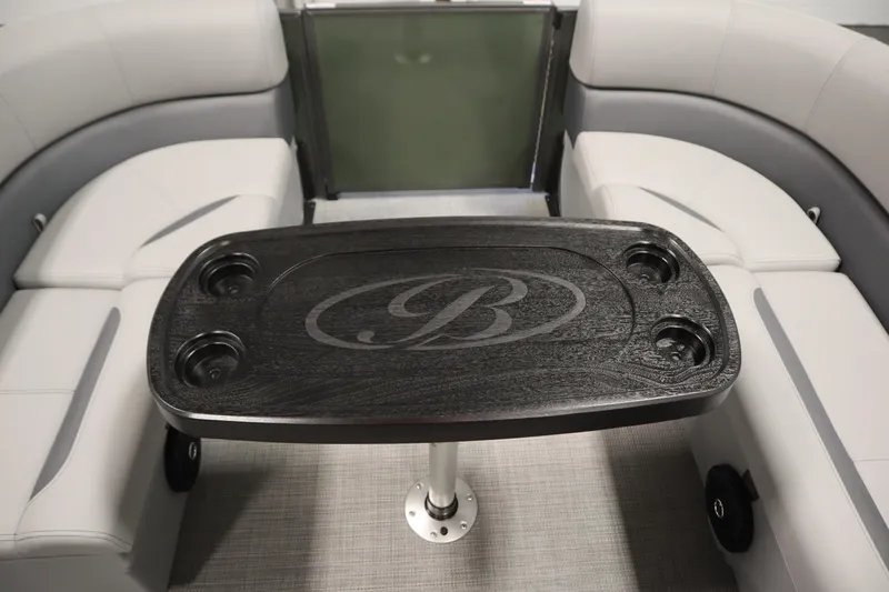 Slide: The Image of Interior of 2025 Bentley Pontoons 180 CRUISE LE with elegant seating and table. - 15