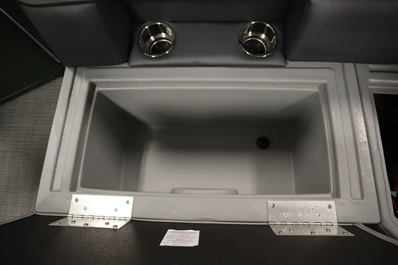 Slide: The Image of Interior storage compartment of 2025 Bentley Pontoons 180 CRUISE LE with cup holders. - 33
