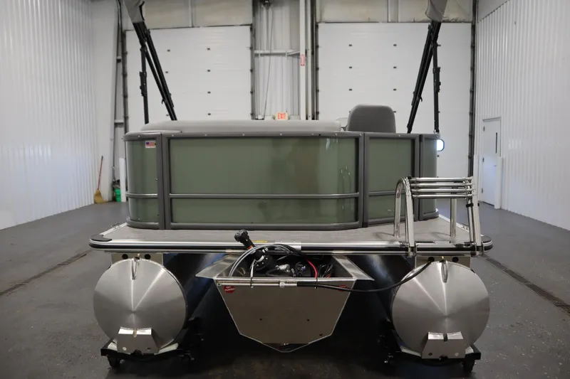 Slide: The Image of 2025 Bentley Pontoons 180 CRUISE LE in a spacious indoor setting. - 5