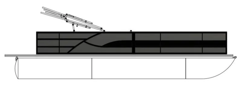 Slide: The Image of 2025 Bentley Pontoons 220 Cruise XL, sleek side view, modern design, black accents. - 28