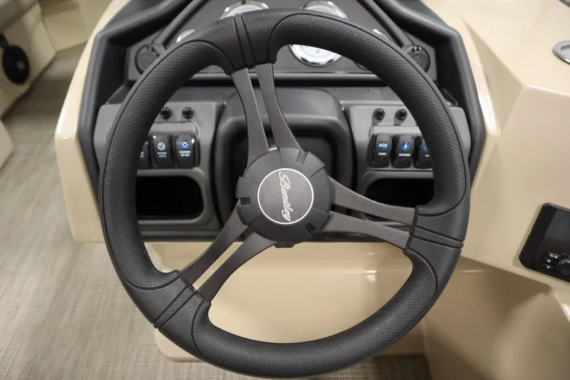 Slide: The Image of Steering wheel of 2026 Bentley Pontoons 220 Navigator with control panel. - 20
