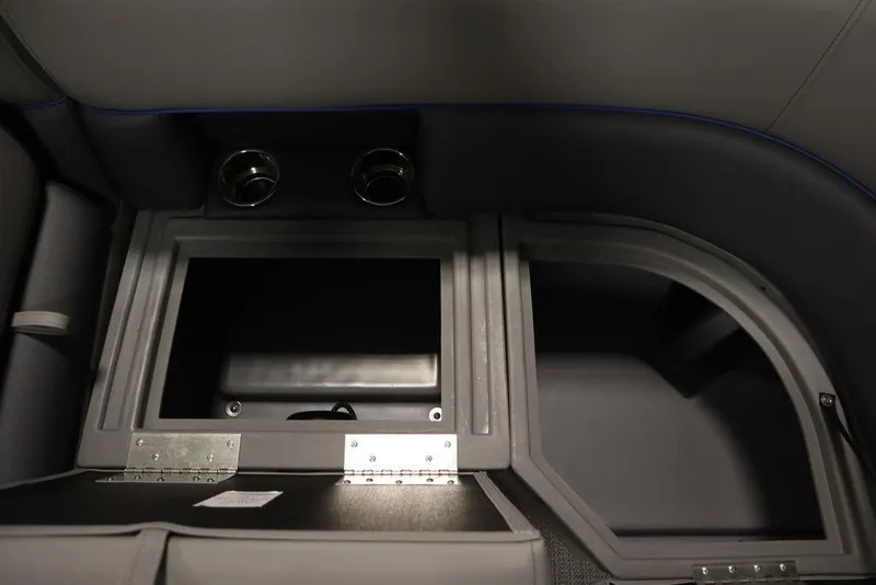 Slide: The Image of Interior storage compartment of 2025 Bentley Pontoons 223 Bolt Tri-Toon boat. - 19