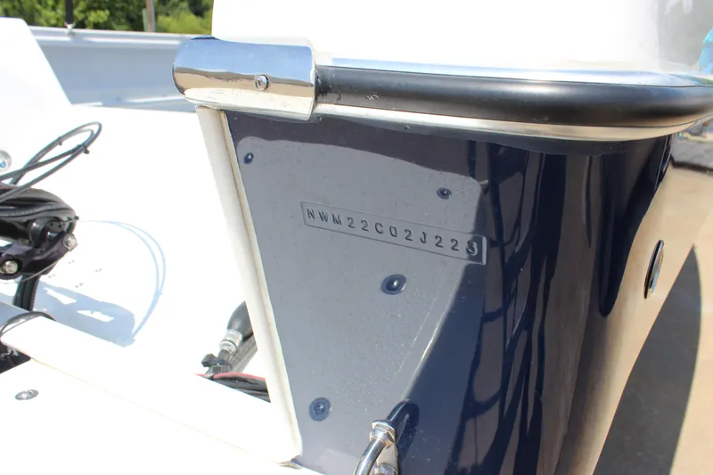 Slide: The Image of 2023 C-Dory 22' Cruiser boat hull with identification number visible. - 8