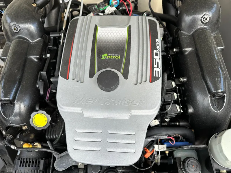 Slide: The Image of MerCruiser 350 MAG engine in a 2014 Monterey 268 Super Sport boat. - 26