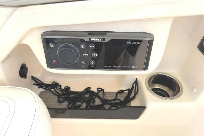 Slide: The Image of Fusion MS-UD755 stereo system on 2018 Grady-White Freedom 307 boat dashboard. - 38