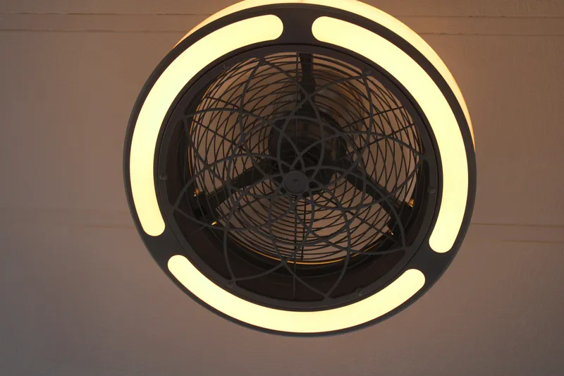 Slide: The Image of Ceiling fan with circular LED light, Sumerset 66 model, 1992 design. - 67