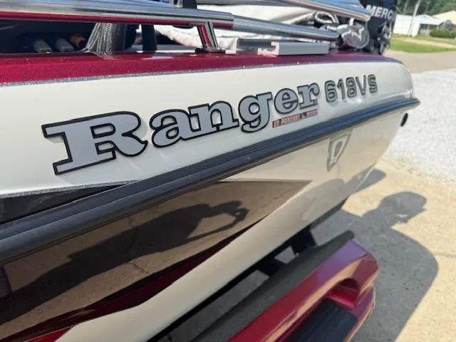 Slide: The Image of Ranger 618 T boat, 2011 model, close-up of logo and design details. - 10