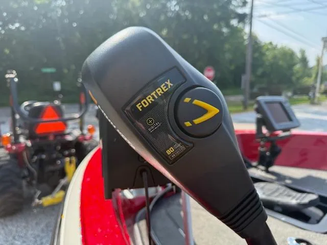 Slide: The Image of 2011 Ranger 618 T boat with Fortrex trolling motor, close-up view. - 8