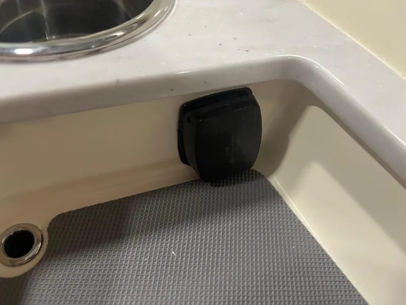 Slide: The Image of USB port on 2026 Scout 260 LXF boat interior, near sink. - 20