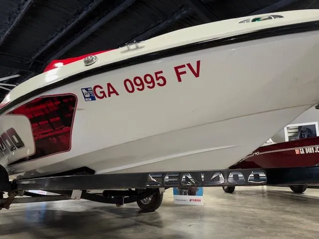 Slide: The Image of 2008 Sea-Doo 150 Speedster boat on trailer, registration GA 0995 FV visible. - 14
