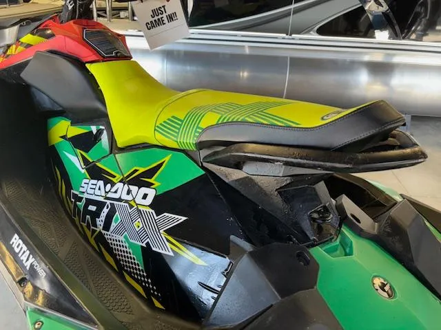 Slide: The Image of 2021 Sea-Doo SPARK TRIXX 3up jet ski with vibrant green and yellow design. - 7