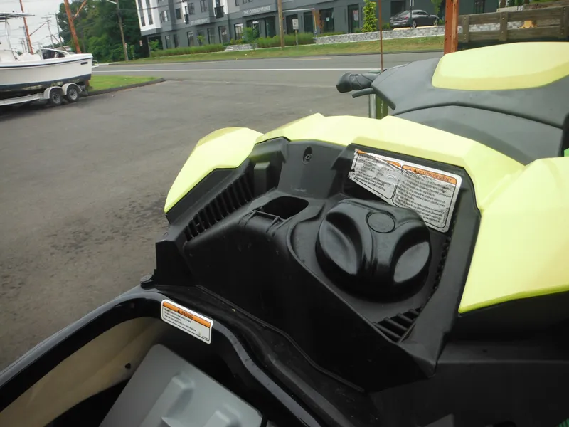 Slide: The Image of 2019 Sea-Doo GTI SE 155 jet ski, close-up of dashboard and controls. - 20