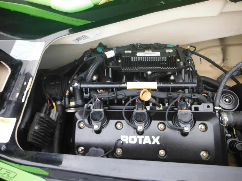 Slide: The Image of Engine of 2019 Sea-Doo GTI SE 155 with Rotax branding, detailed view. - 25