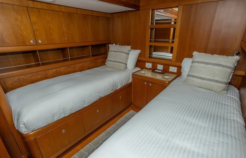 Slide: The Image of Twin cabin with wooden interior on 2003 Nautor Swan 100 Pilothouse yacht. - 39