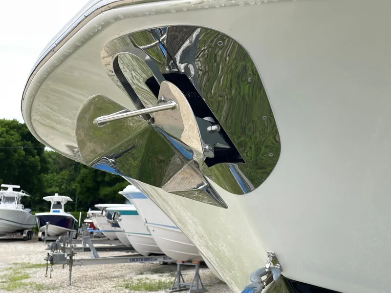 Slide: The Image of Close-up of 2026 Tidewater 256 CC Adventure boat anchor detail. - 3