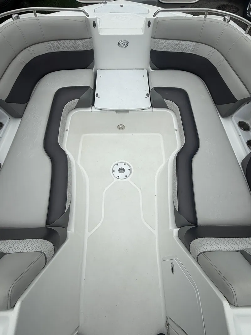 Slide: The Image of 2022 Hurricane SD 2486 boat interior with spacious seating and modern design. - 4