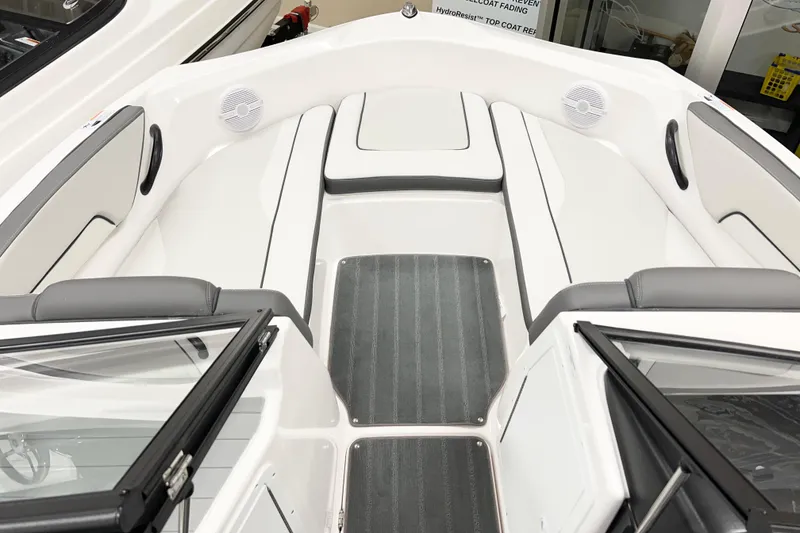 Slide: The Image of 2025 Yamaha Boats AR190 interior with sleek seating and modern design. - 9