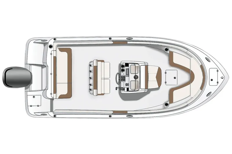 Slide: The Image of Manufacturer Provided Image: Top view of a 2018 Robalo R222 Explorer boat layout. - 1