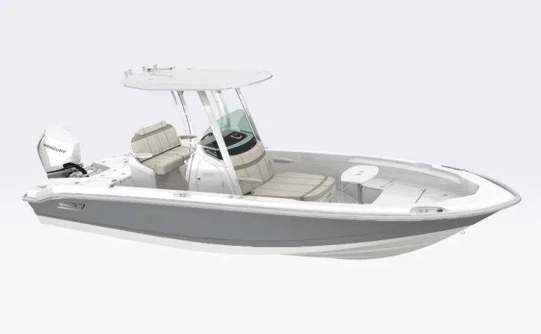Slide: The Image of 2026 Boston Whaler 250 Dauntless boat with sleek design and modern features. - 16