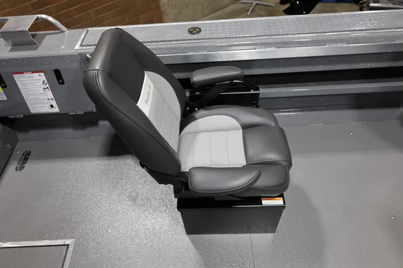 Slide: The Image of 2025 Thunder Jet 209 Rush OT boat seat, gray and black design, comfortable and stylish. - 13