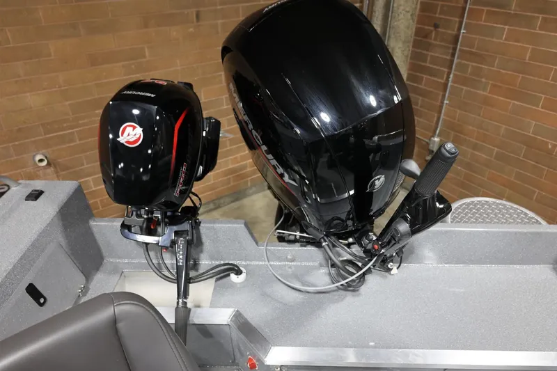 Slide: The Image of 2025 Thunder Jet 209 Rush OT boat engines, featuring sleek black design and advanced controls. - 15