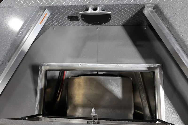 Slide: The Image of Interior view of 2025 Thunder Jet 209 Rush OT boat compartment. - 18