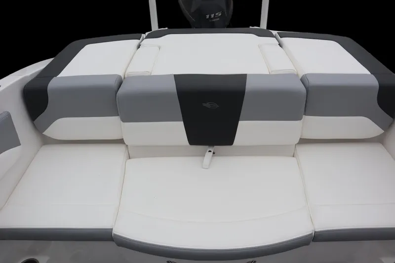 Slide: The Image of 2024 Chaparral 19 SSi OB boat with sleek, modern seating design. - 12