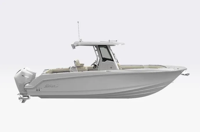 The Image of 2026 Boston Whaler 280 Outrage boat, side view, sleek design, white hull, modern features. - 1