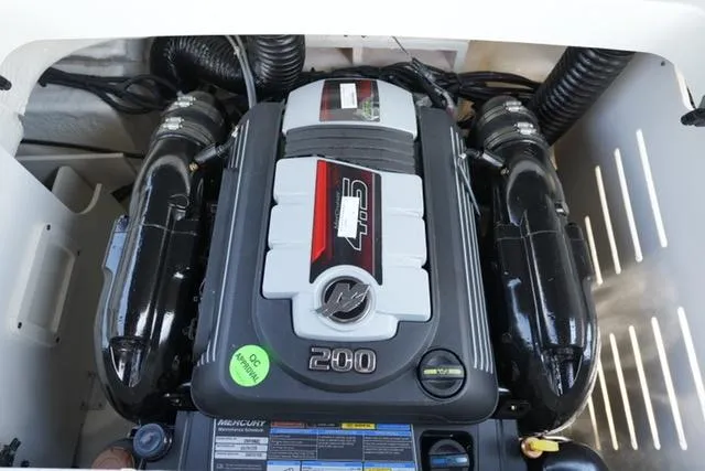Slide: The Image of Engine of 2025 Sea Ray SPX 190 boat, featuring a powerful 200 horsepower motor. - 16