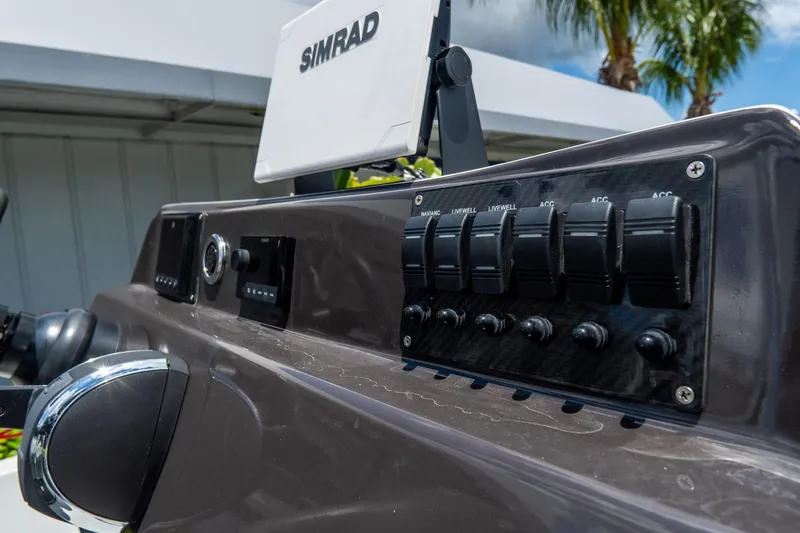Slide: The Image of Control panel of 2021 SCB S22 boat with Simrad navigation system. - 12