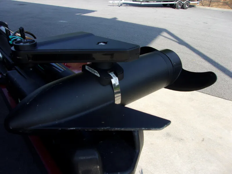 Slide: The Image of Bass Tracker 160 PRO 2020 boat motor detail in a parking lot. - 7