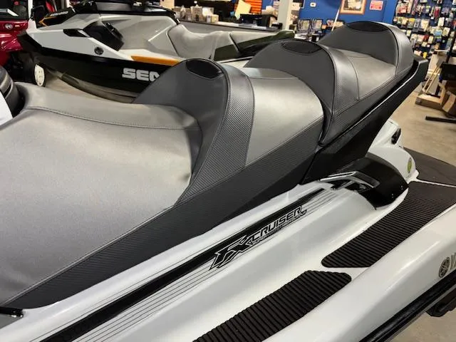 Slide: The Image of 2016 Yamaha WaveRunner FX Cruiser SVHO with sleek gray seating in showroom. - 4