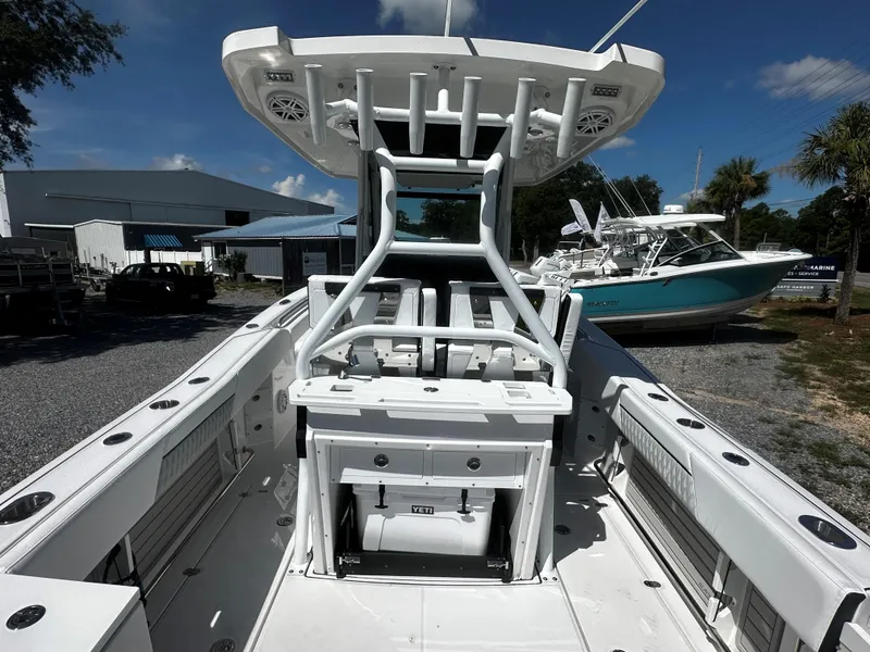 Slide: The Image of 2025 Blackfin 272CC boat interior with modern features and spacious layout. - 4