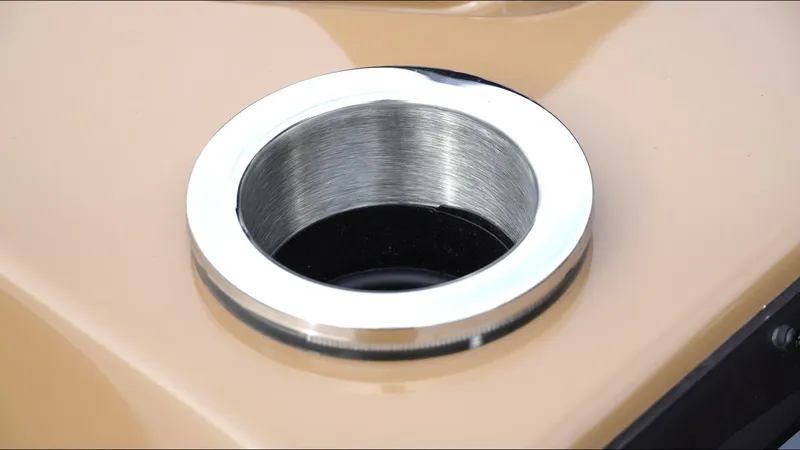 Slide: The Image of Stainless steel cup holder on 2025 SunCatcher Fusion 324SS boat. - 23