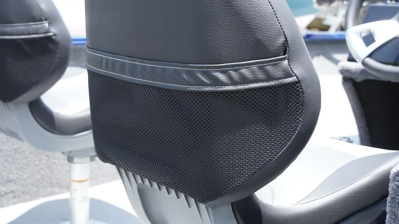 Slide: The Image of 2025 G3 Angler V164 C boat seat with mesh pocket detail. - 12