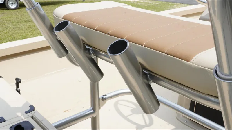 Slide: The Image of Boat seat with rod holders on a 2025 G3 Bay 19 GX. - 18