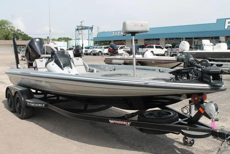 Slide: The Image of 2020 Phoenix 921 ELITE fishing boat on trailer, parked at dealership. - 3