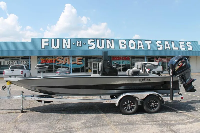 The Image of 2026 Excel Bay Pro Elite 220 boat on trailer at Fun-N-Sun Boat Sales. - 1