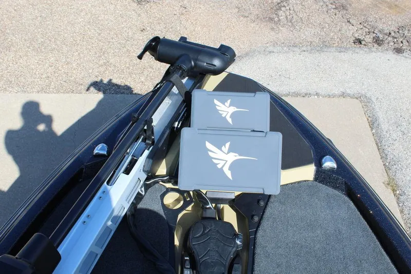 Slide: The Image of 2026 Skeeter ZXE21 boat deck with mounted equipment and logo design. - 20