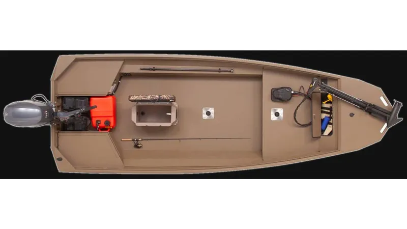 Slide: The Image of Top view of a 2025 G3 16 FL boat, showcasing interior layout and equipment. - 3