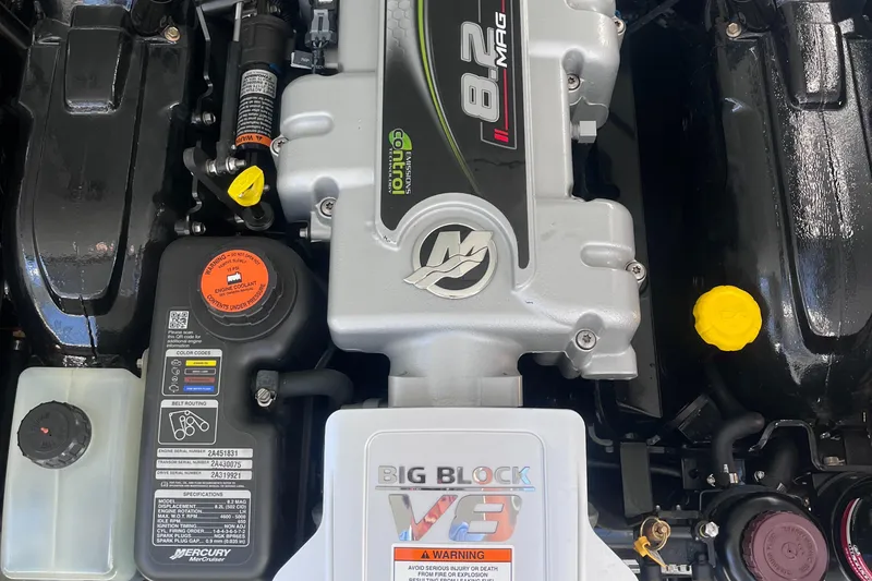 Slide: The Image of Engine of 2016 Formula 310 SS boat, featuring Mercury 8.2 MAG V8. - 29