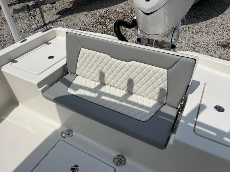 Slide: The Image of Quilted seat on 2026 Avenger AV26 boat, featuring sleek design and modern upholstery. - 23