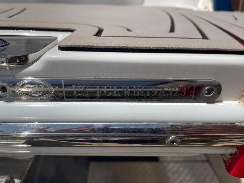 Slide: The Image of 2023 Cobalt R8 Surf boat with visible hull identification number. - 20