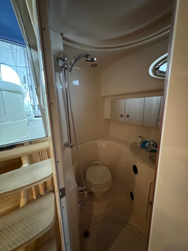 Slide: The Image of Bathroom interior of 2010 Sea Ray 360DA yacht with shower and toilet. - 17