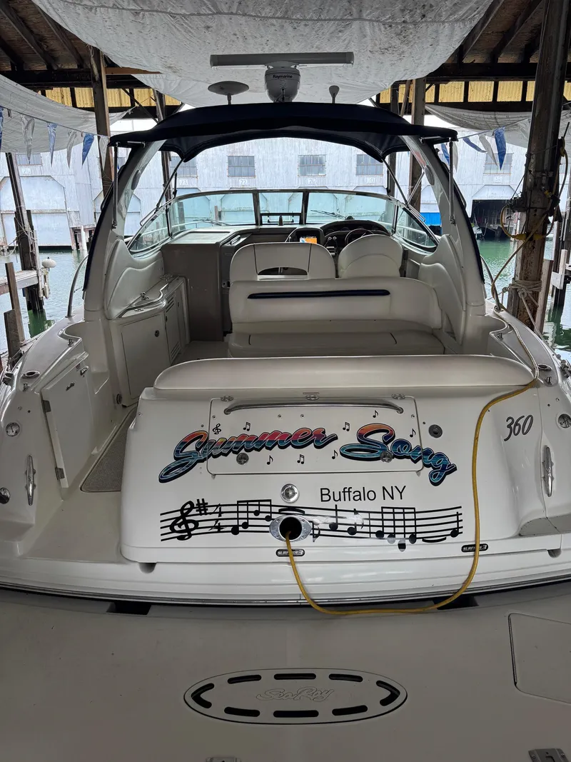 Slide: The Image of Sea Ray 360DA 2010 boat named "Summer Song" docked in Buffalo, NY. - 3