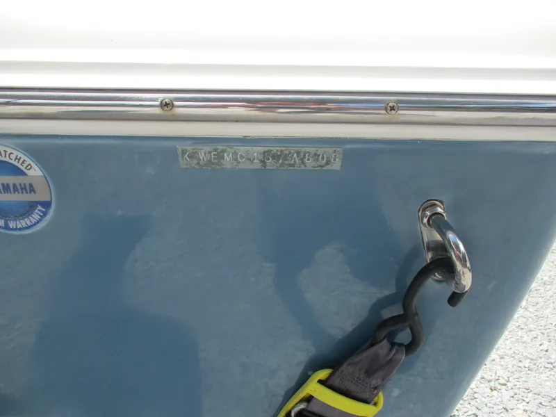 Slide: The Image of 2008 Key West 186 Sportsmen boat with Yamaha warranty sticker and metal hook. - 15