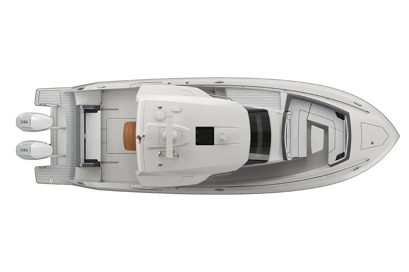 Slide: The Image of Luxury seating on 2026 Tiara Yachts 34 LS, featuring elegant white upholstery and modern design. - 16